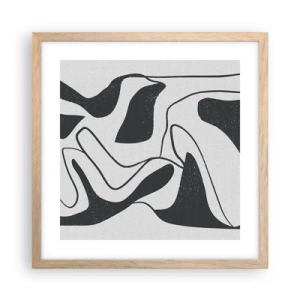 Poster în ramă de stejar deschis - Distracție abstractă în labirint - 40x40 cm