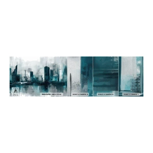 Mostră tapet Premium Canvas - Un oraș de culoarea ploii - Oraș, Arhitectură, Bucată - 100x30 cm
