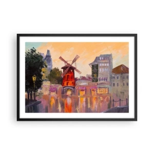 Poster în ramă neagră - Icoane pariziene - Moulin Rouge - 70x50 cm