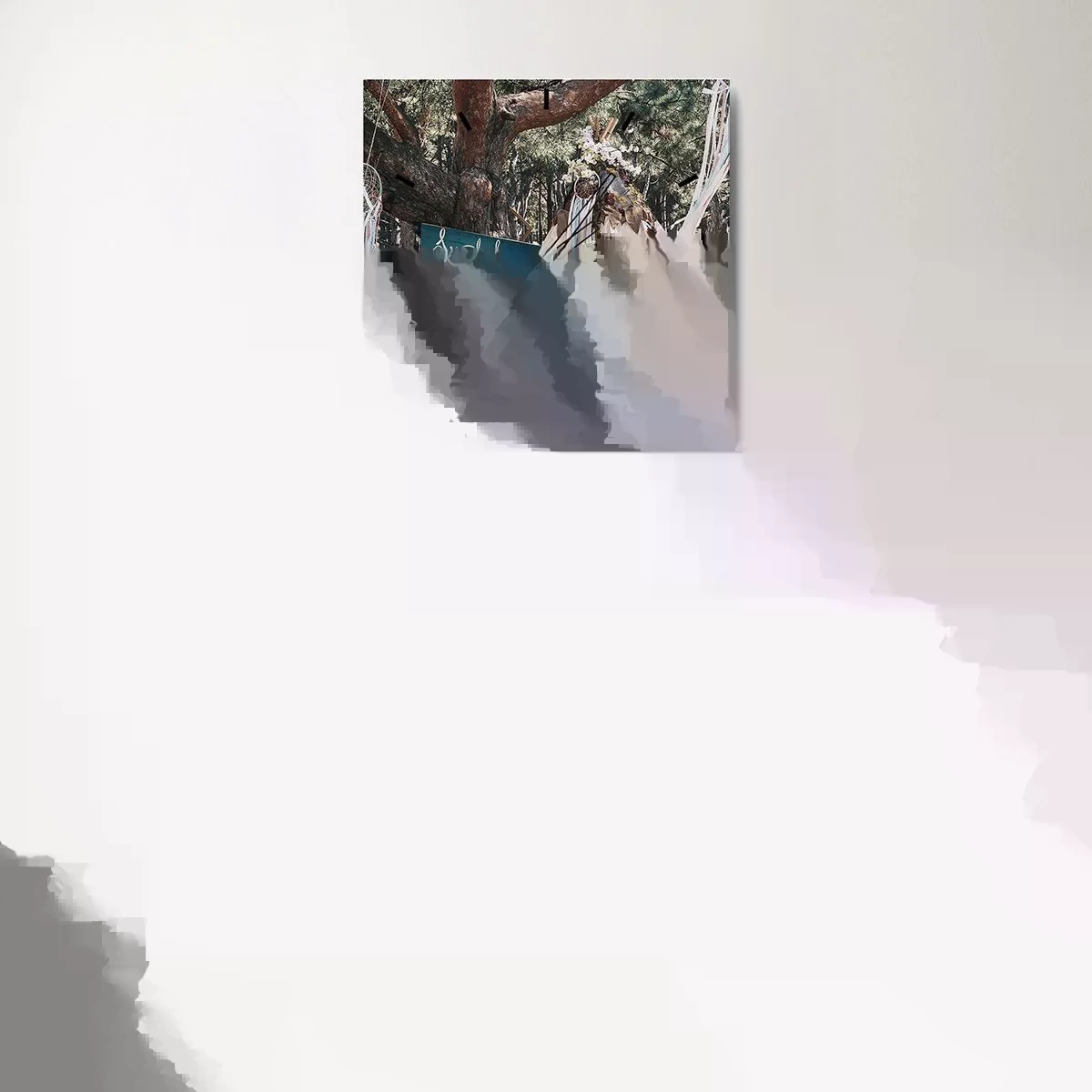 Ceas de perete - Ceas pe sticlă - Make love… - 30x30 cm