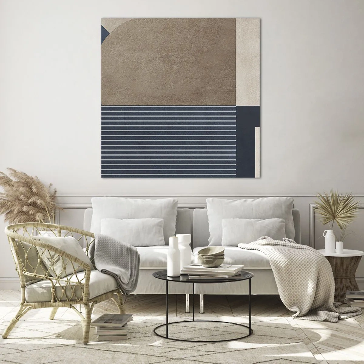 Tablou pe sticlă - Compoziție de simplitate și rotunjime - 30x30 cm