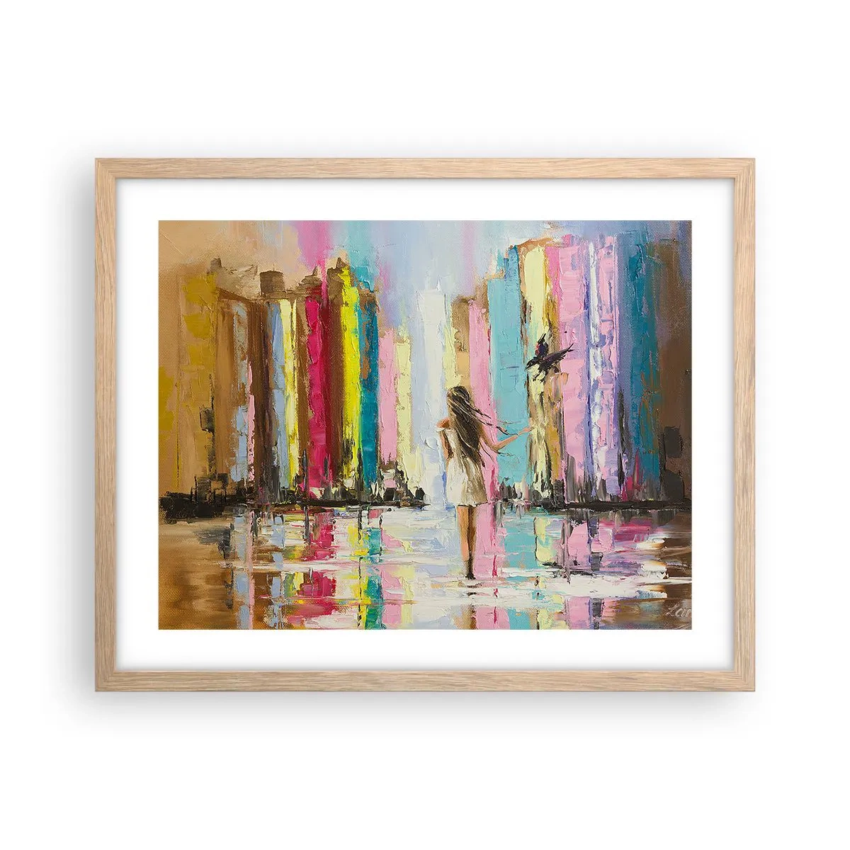 Poster în ramă de stejar deschis - Urmați-mă - 50x40 cm