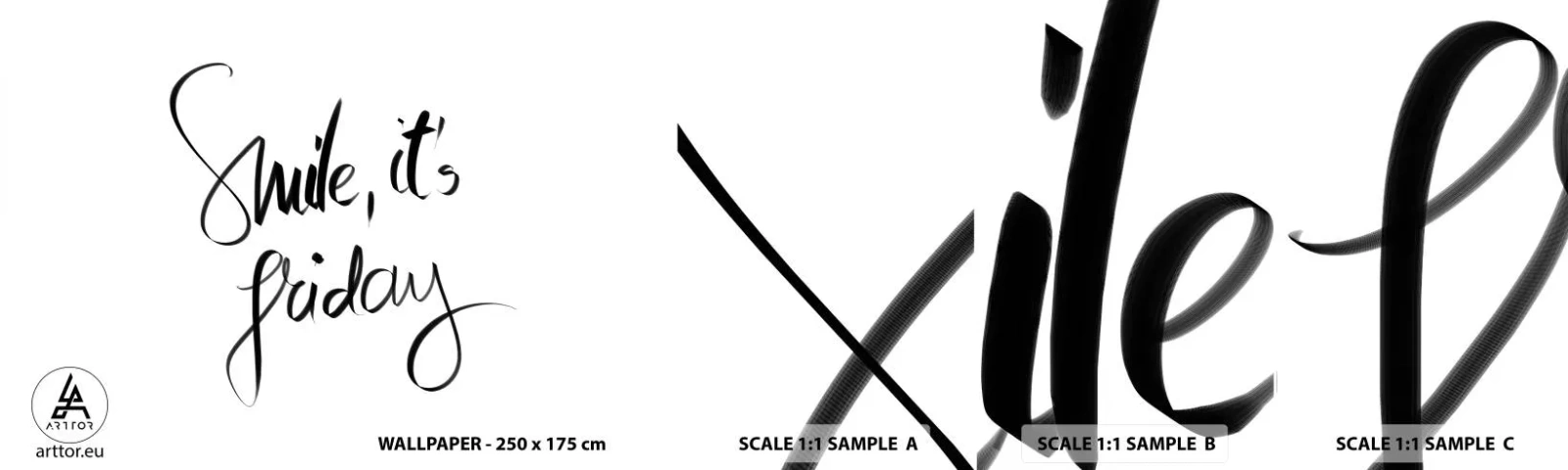 Mostră de Tapet Standard Eco - Bucurie adevărată - Tipografie, Afirmare, Maxim - 100x30 cm