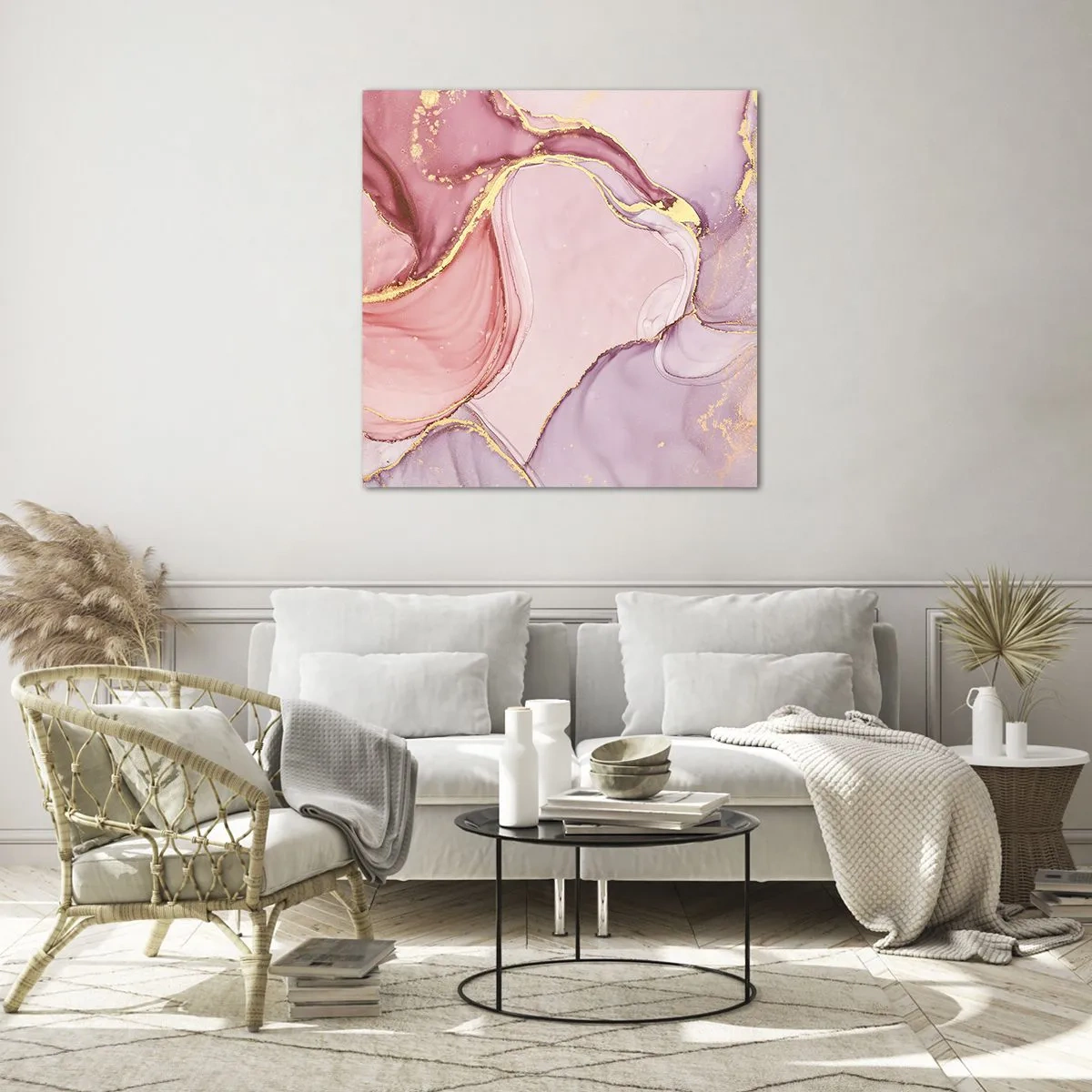 Tablou pe sticlă - O mângâiere de culoare - 50x50 cm