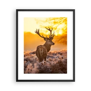 Poster în ramă neagră - Regele pădurii de toamnă - 40x50 cm