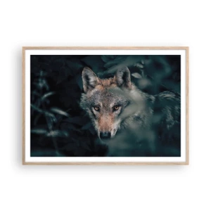 Poster în ramă de stejar deschis - Vânător - 100x70 cm