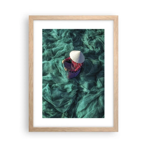 Poster în ramă de stejar deschis - Într-o mare de rețea - 30x40 cm