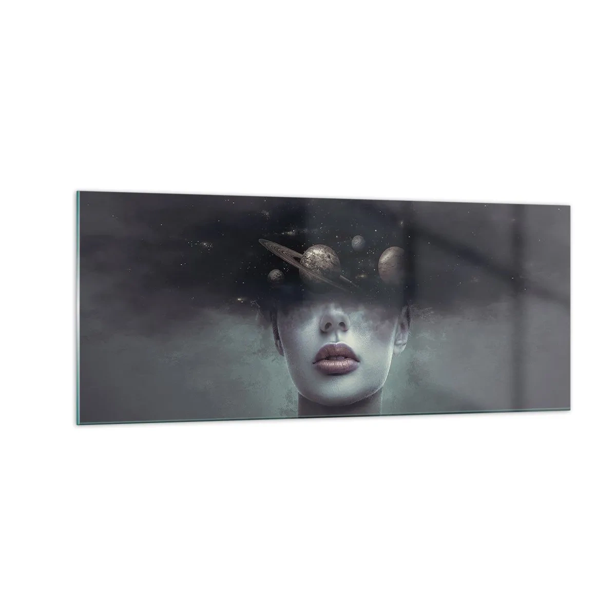 Tablou pe sticlă - Și planetele o iau razna... - 100x40 cm