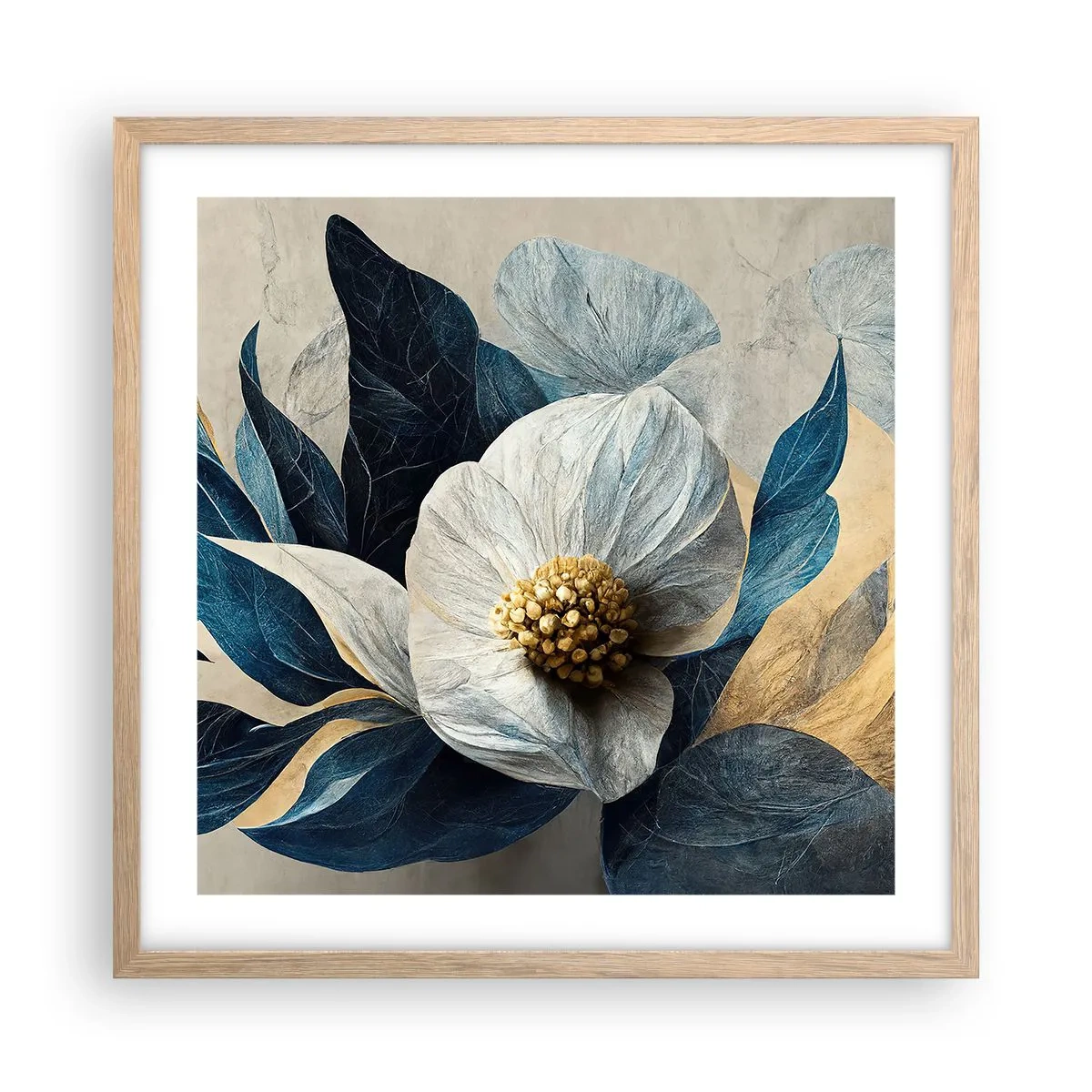 Poster în ramă de stejar deschis - Are o inimă de aur - 50x50 cm