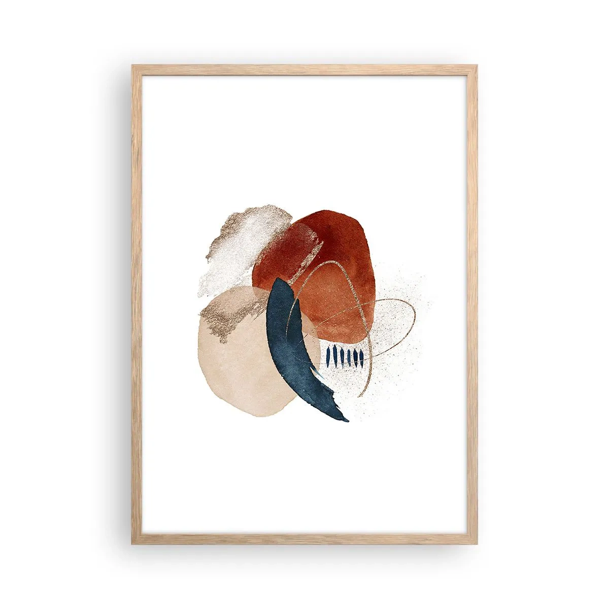 Poster în ramă de stejar deschis - Compoziție ovală - 50x70 cm