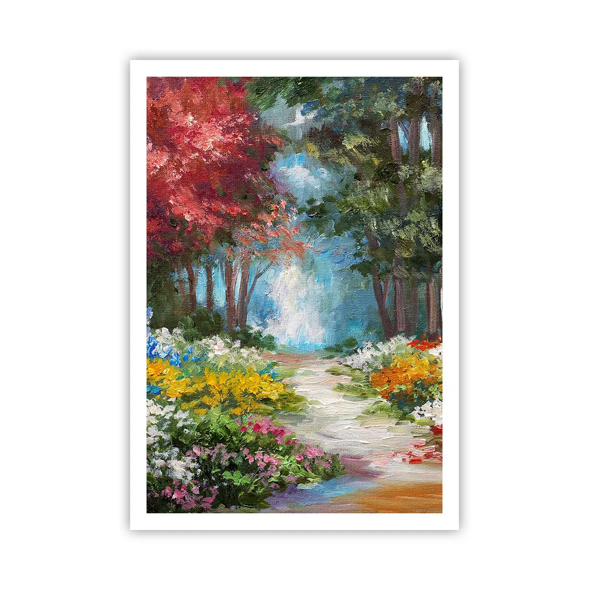 Poster - Grădină de pădure, pădure de flori - 70x100 cm
