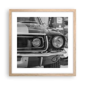 Poster în ramă de stejar deschis - Condus dur - 40x40 cm