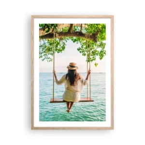 Poster în ramă de stejar deschis - Viața este frumoasă - 50x70 cm