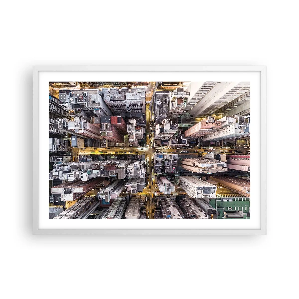 Poster în ramă albă - Salutări din Hongkong - 70x50 cm