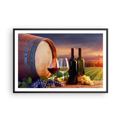 Poster în ramă neagră - Aici viața are un gust - 91x61 cm