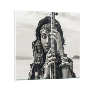 Tablou pe sticlă - Muzica orientală în sine - 30x30 cm