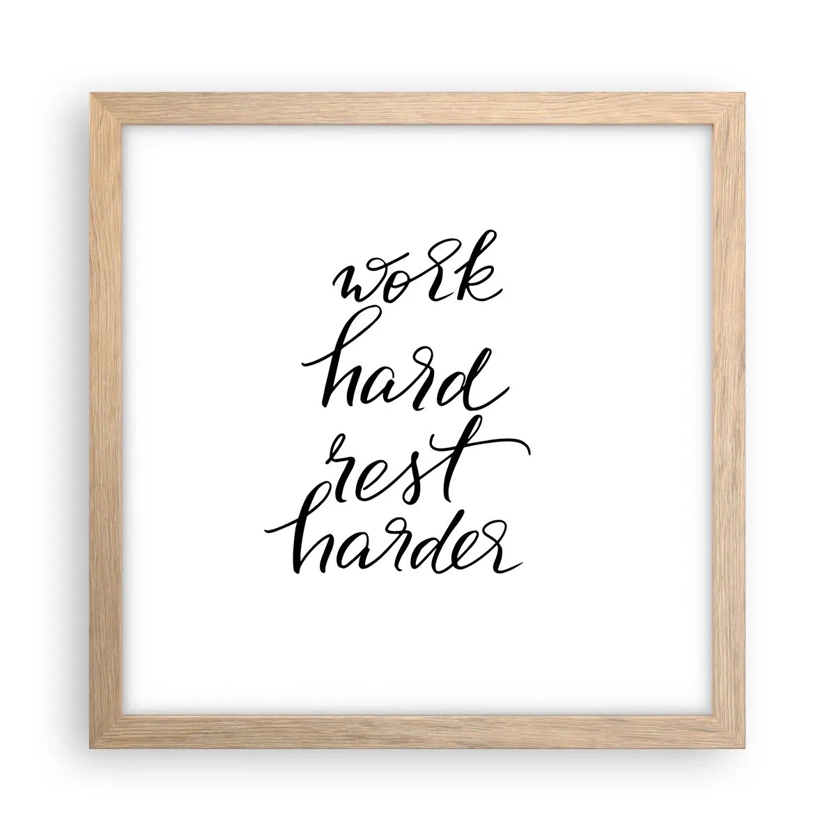 Poster în ramă de stejar deschis - Echilibrul vieții - 30x30 cm