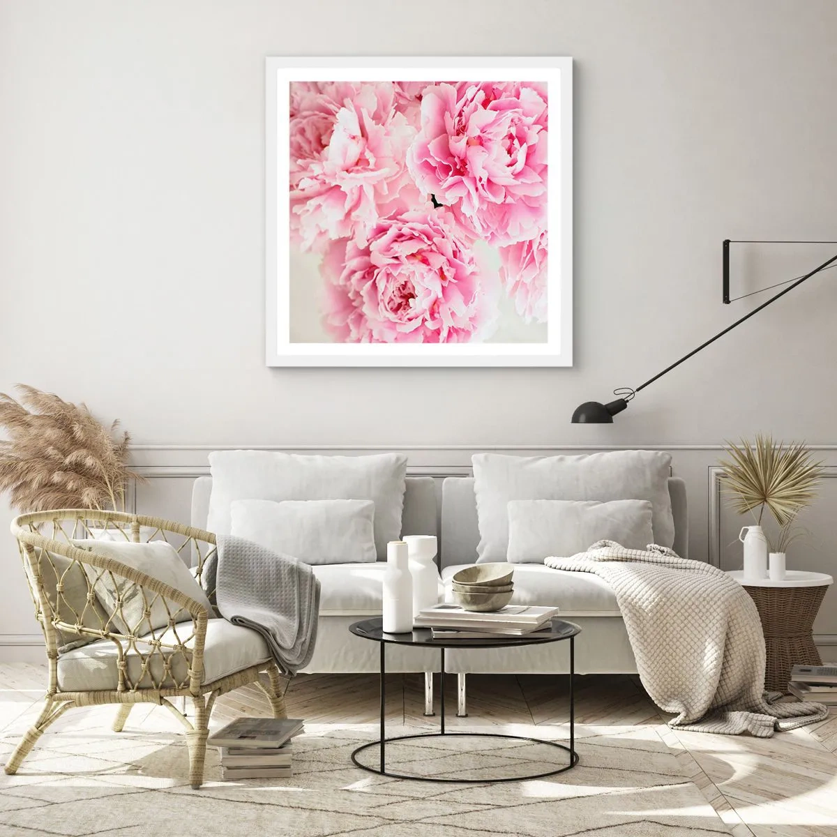 Poster în ramă albă - În luxul roz - 50x50 cm