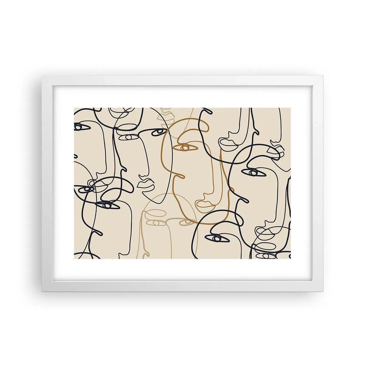 Poster în ramă albă - Portret multiplicat - 40x30 cm