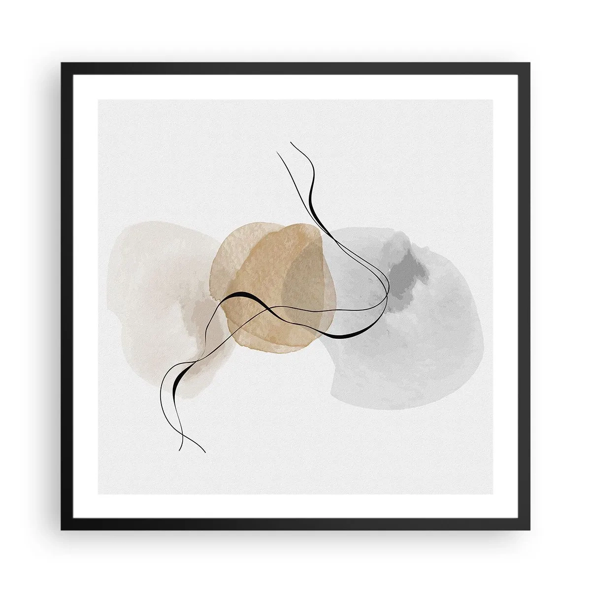 Poster în ramă neagră - Mărgele de aer - 60x60 cm