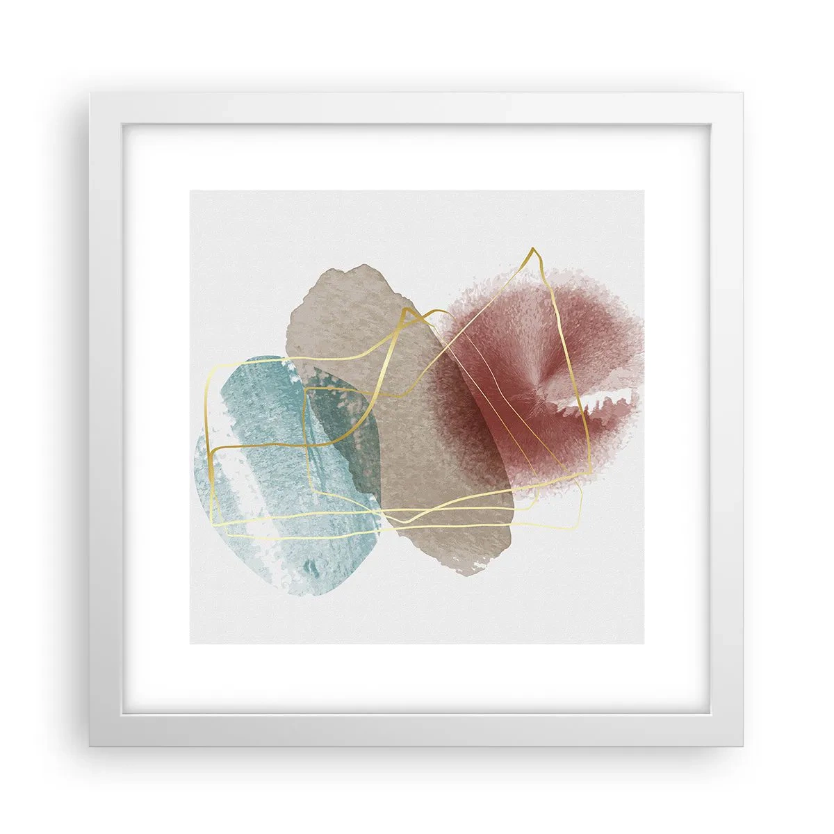 Poster în ramă albă - Mărgele de spațiu - 30x30 cm