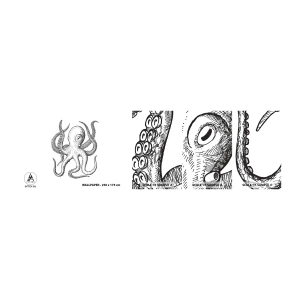 Mostră tapet autocolant Deluxe Sticker - Dansând cu valurile - Caracatiță, Desen, Litoral - 100x30 cm