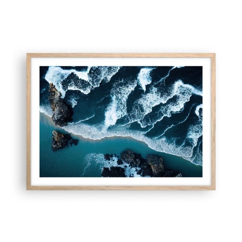 Poster în ramă de stejar deschis - Înfășurate în valuri - 70x50 cm