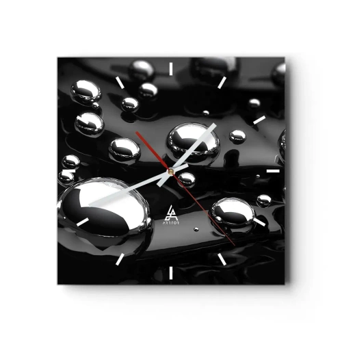 Ceas de perete - Ceas pe sticlă - Din adâncurile negre - 30x30 cm