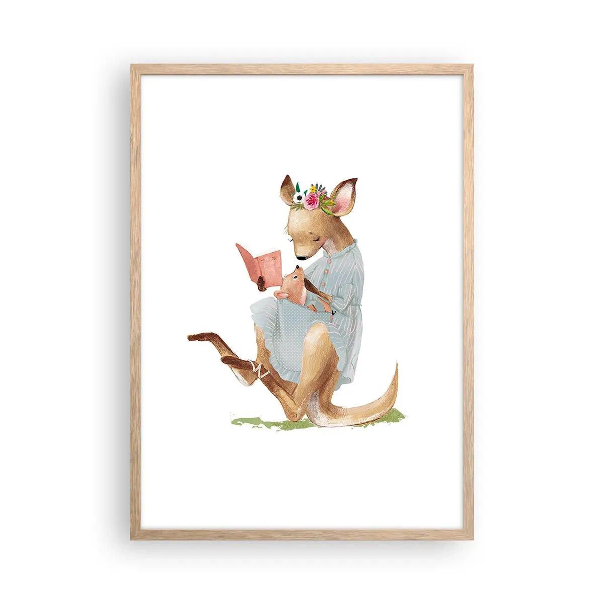 Poster în ramă de stejar deschis - Citește-mi, mamă - 50x70 cm