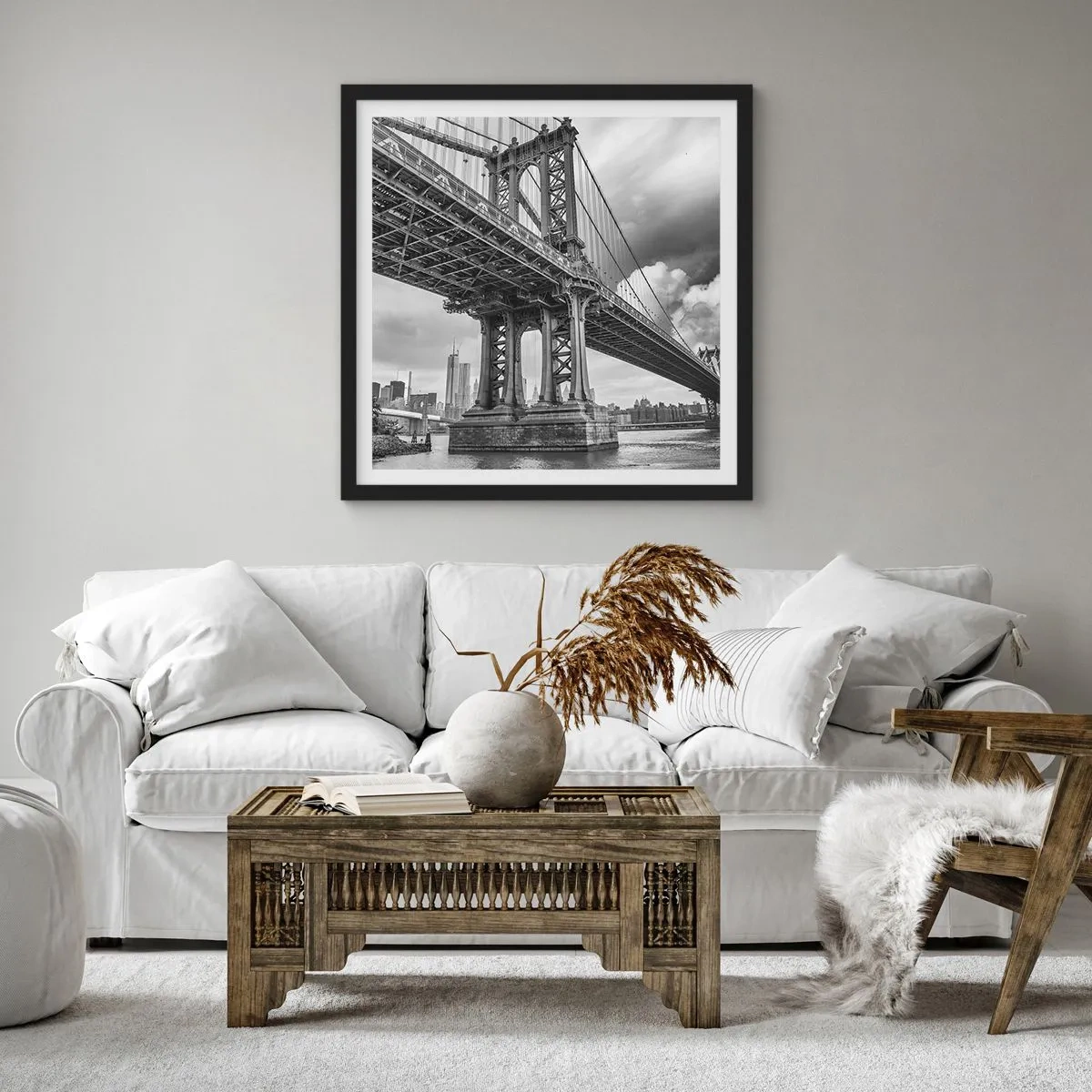 Poster în ramă neagră - Spre inima orașului - 40x40 cm