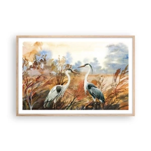 Poster în ramă de stejar deschis - Încotro în toamnă? - 91x61 cm