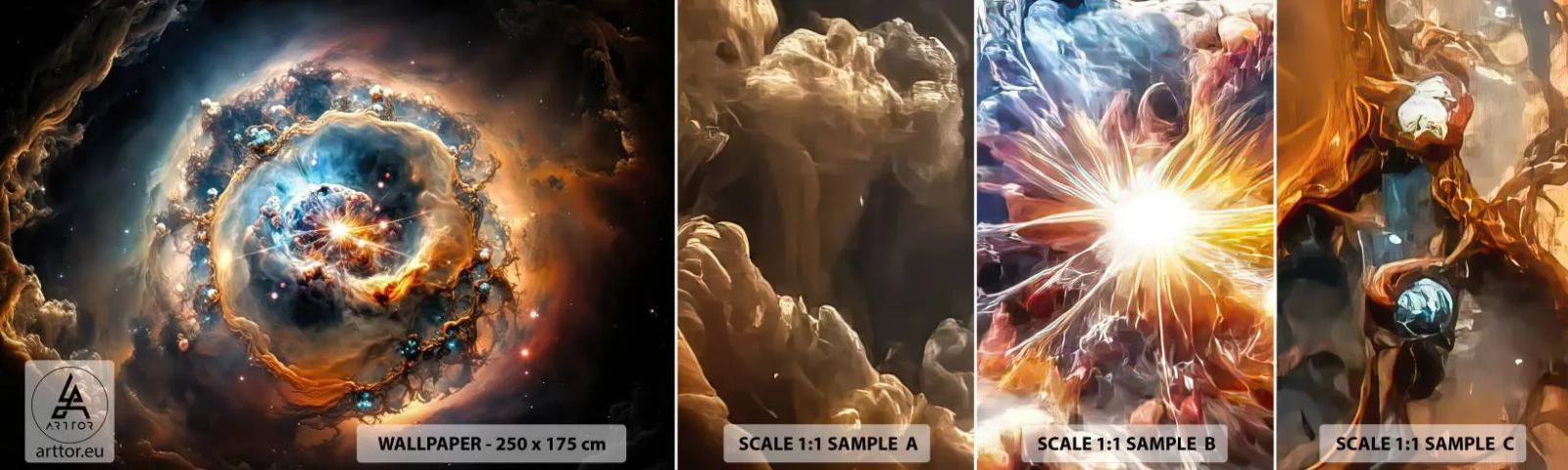 Mostră de Tapet Standard Eco - Început - Univers, Cosmos, Galaxie - 100x30 cm