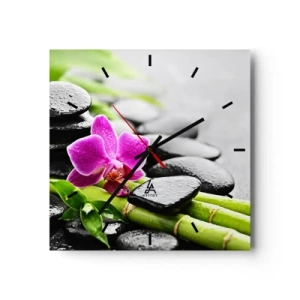 Ceas de perete - Ceas pe sticlă - Într-un echilibru pașnic - 40x40 cm