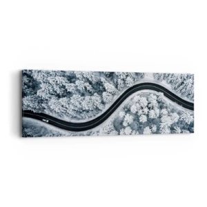 Tablou pe pânză - Prin pădurea de iarnă - 90x30 cm