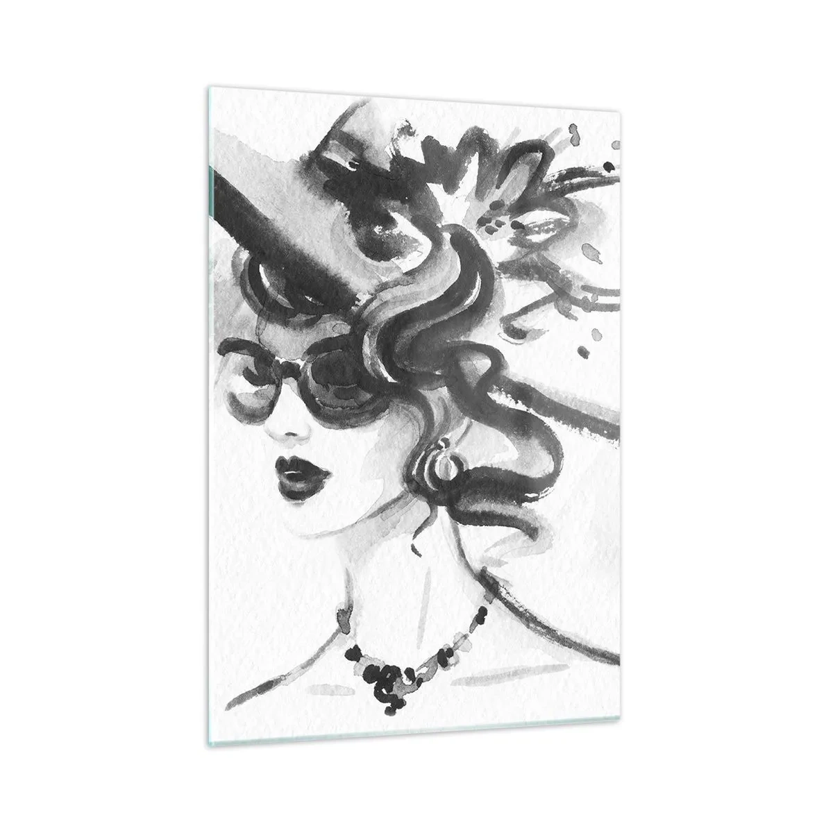 Tablou pe sticlă - Dama cu caracter - 50x70 cm