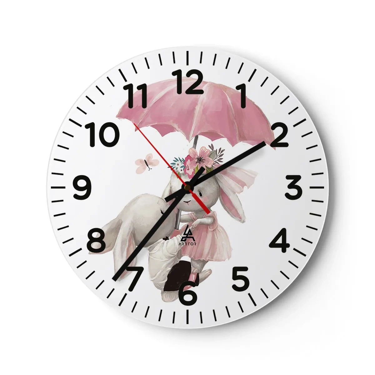 Ceas de perete - Ceas pe sticlă - Pur și simplu dragoste - 30x30 cm