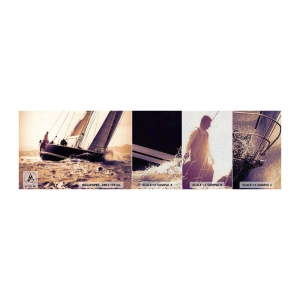 Mostră tapet Premium Canvas - Pânzele sunt gata - Iaht, Mare, navigație - 100x30 cm
