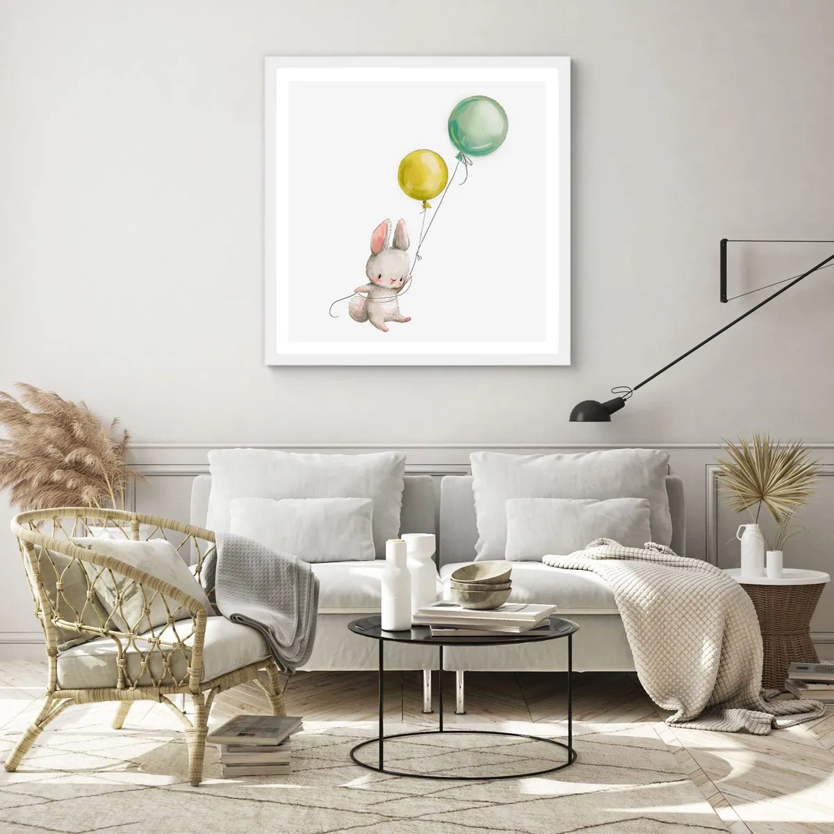 Poster în ramă albă - Voi zbura și eu! - 50x50 cm