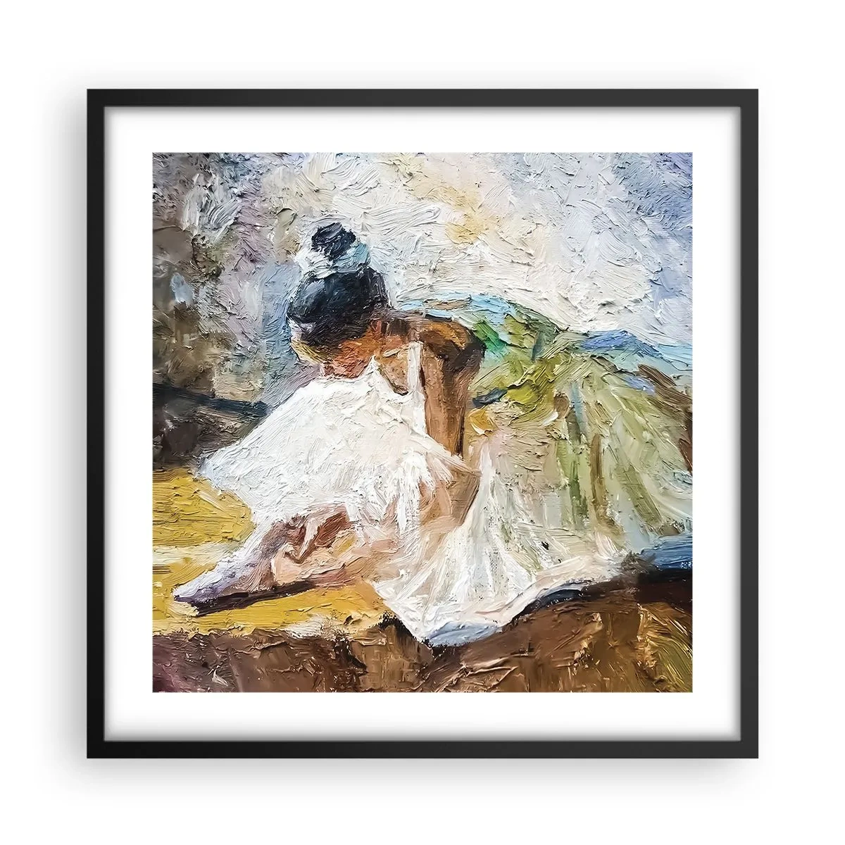 Poster în ramă neagră - Dintr-un tablou de Degas - 50x50 cm