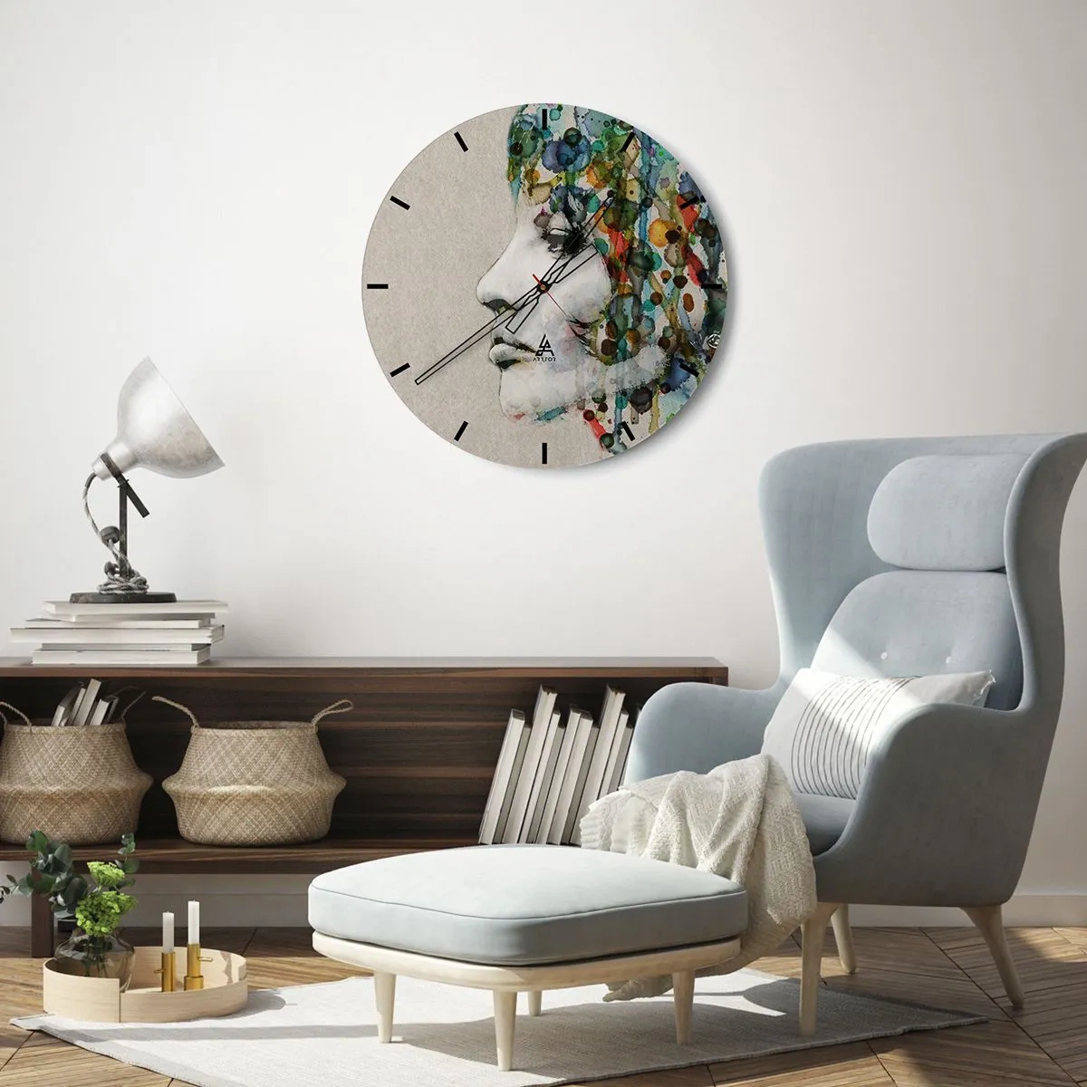 Ceas de perete - Ceas pe sticlă - A ieșit din cenușiu - 30x30 cm