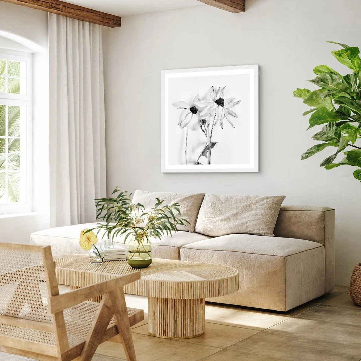 Poster în ramă albă - Nimeni nu vrea să fie singur - 40x40 cm