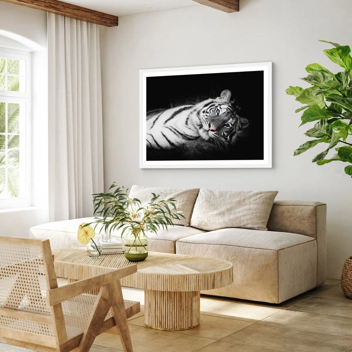 Poster în ramă albă - Sălbăticie și pace - 50x40 cm