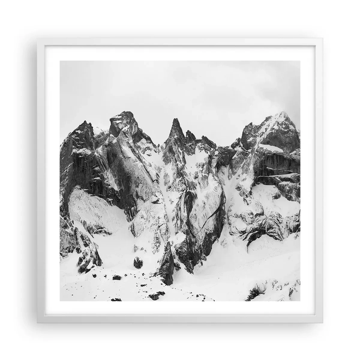 Poster în ramă albă - Amenințarea crestei de granit - 60x60 cm