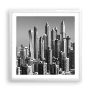 Poster în ramă albă - Orașul de deasupra deșertului - 50x50 cm
