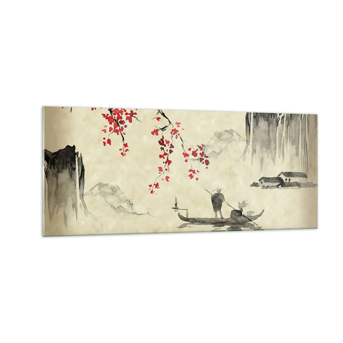 Tablou pe sticlă - În țara florilor de cireș - 100x40 cm