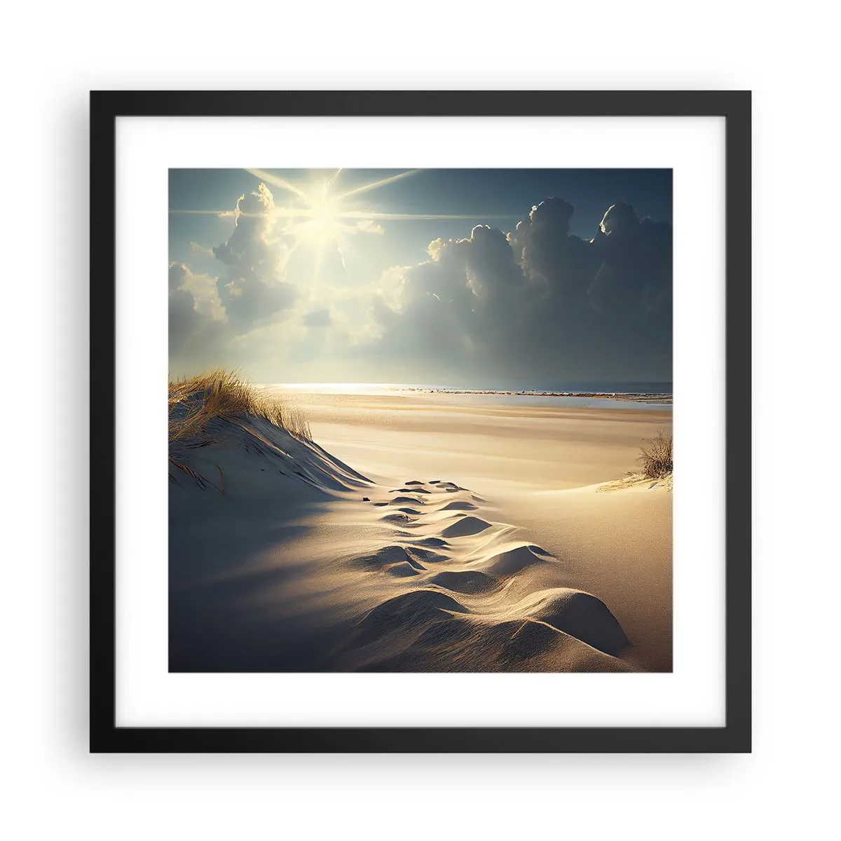 Poster în ramă neagră - Peisaj liniștitor - 40x40 cm