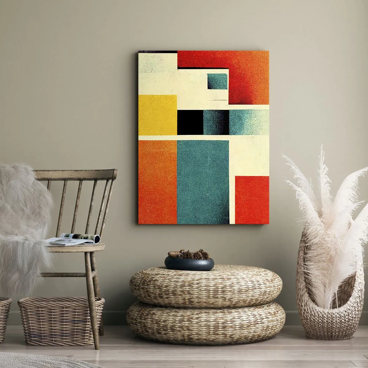 Tablou pe pânză - Abstracție geometrică - energie bună - 50x70 cm