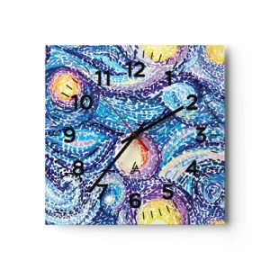 Ceas de perete - Ceas pe sticlă - Dintr-un tablou de van Gogh - 40x40 cm