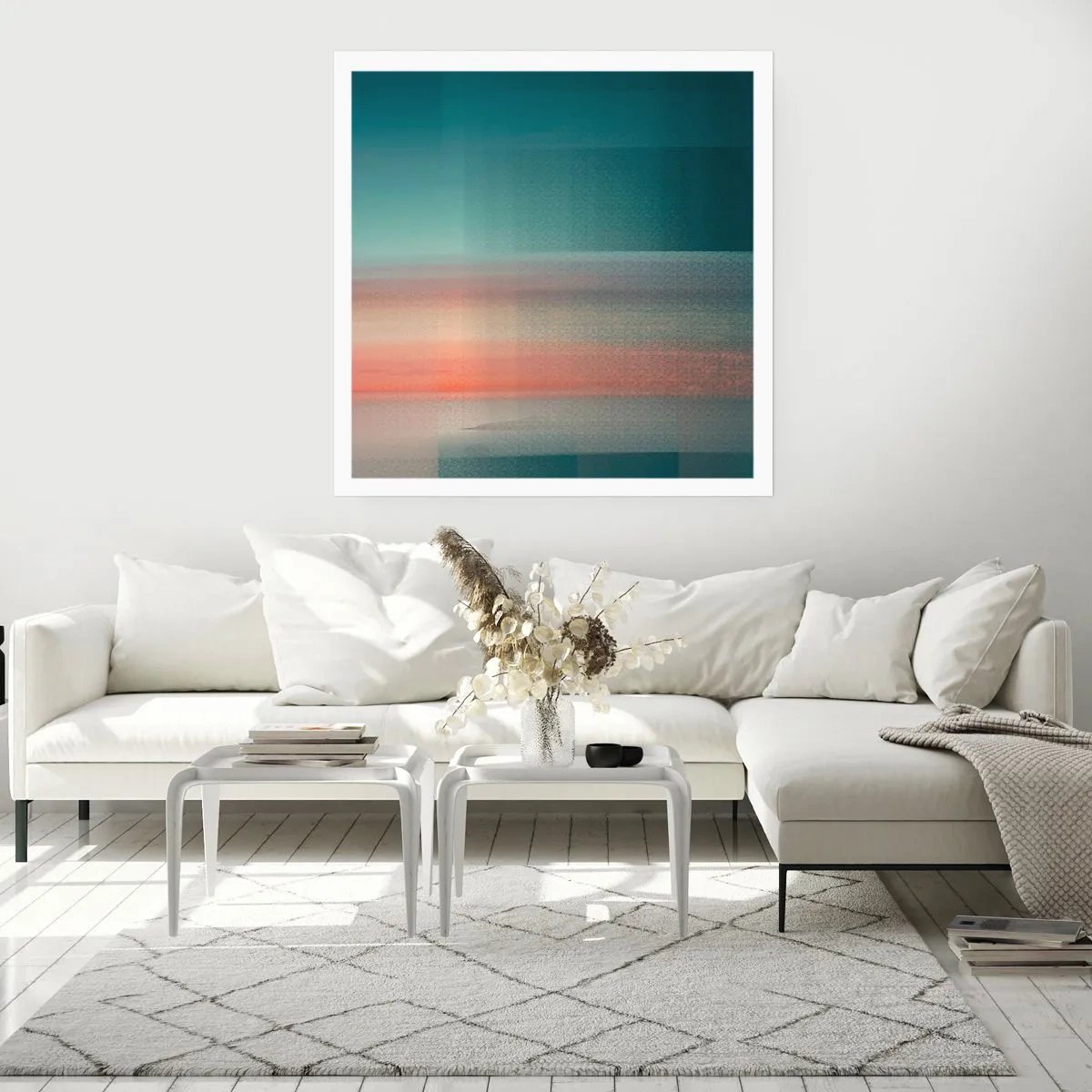 Poster - Abstracție: unde de lumină - 60x60 cm