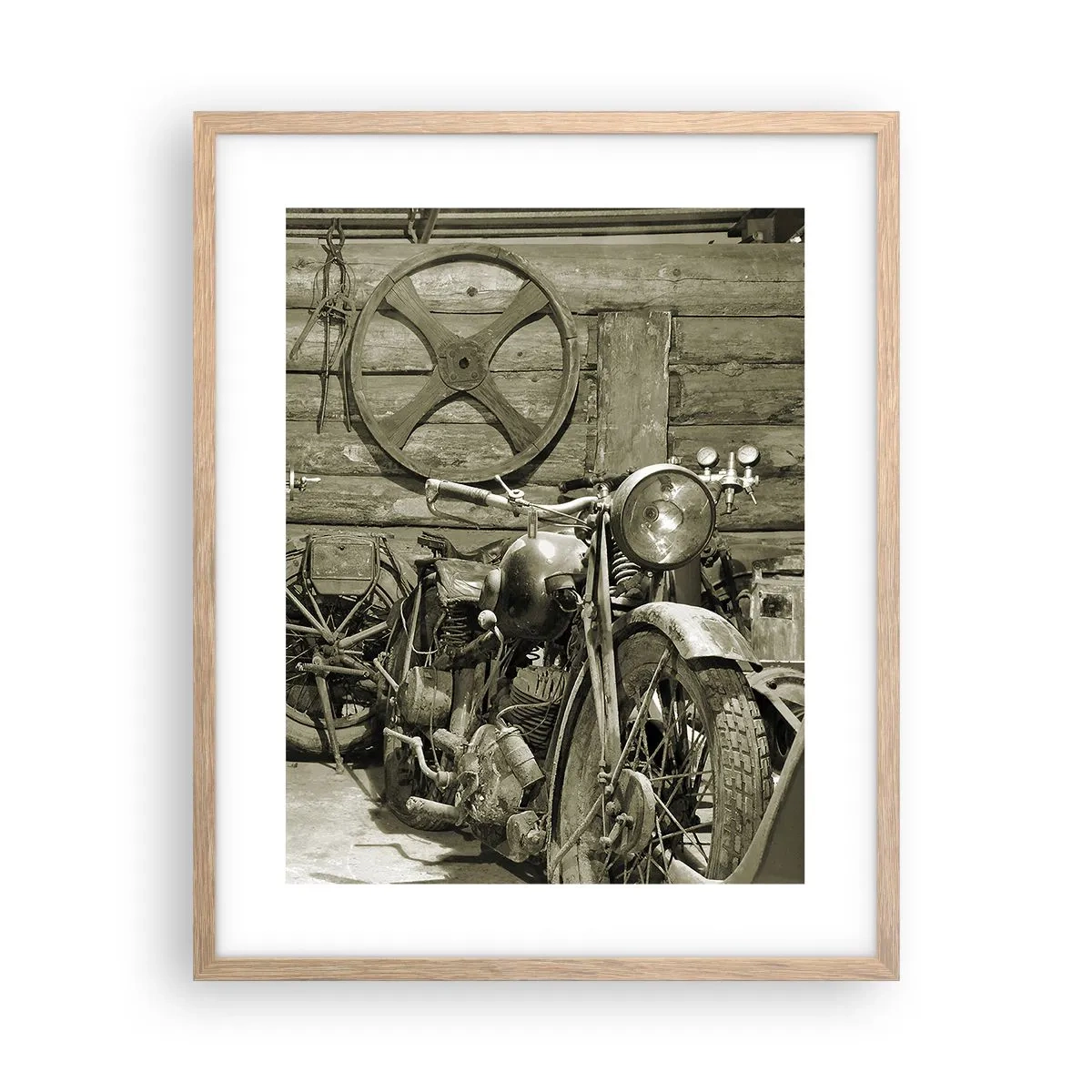 Poster în ramă de stejar deschis - În șopronul unchiului Vlad - 40x50 cm